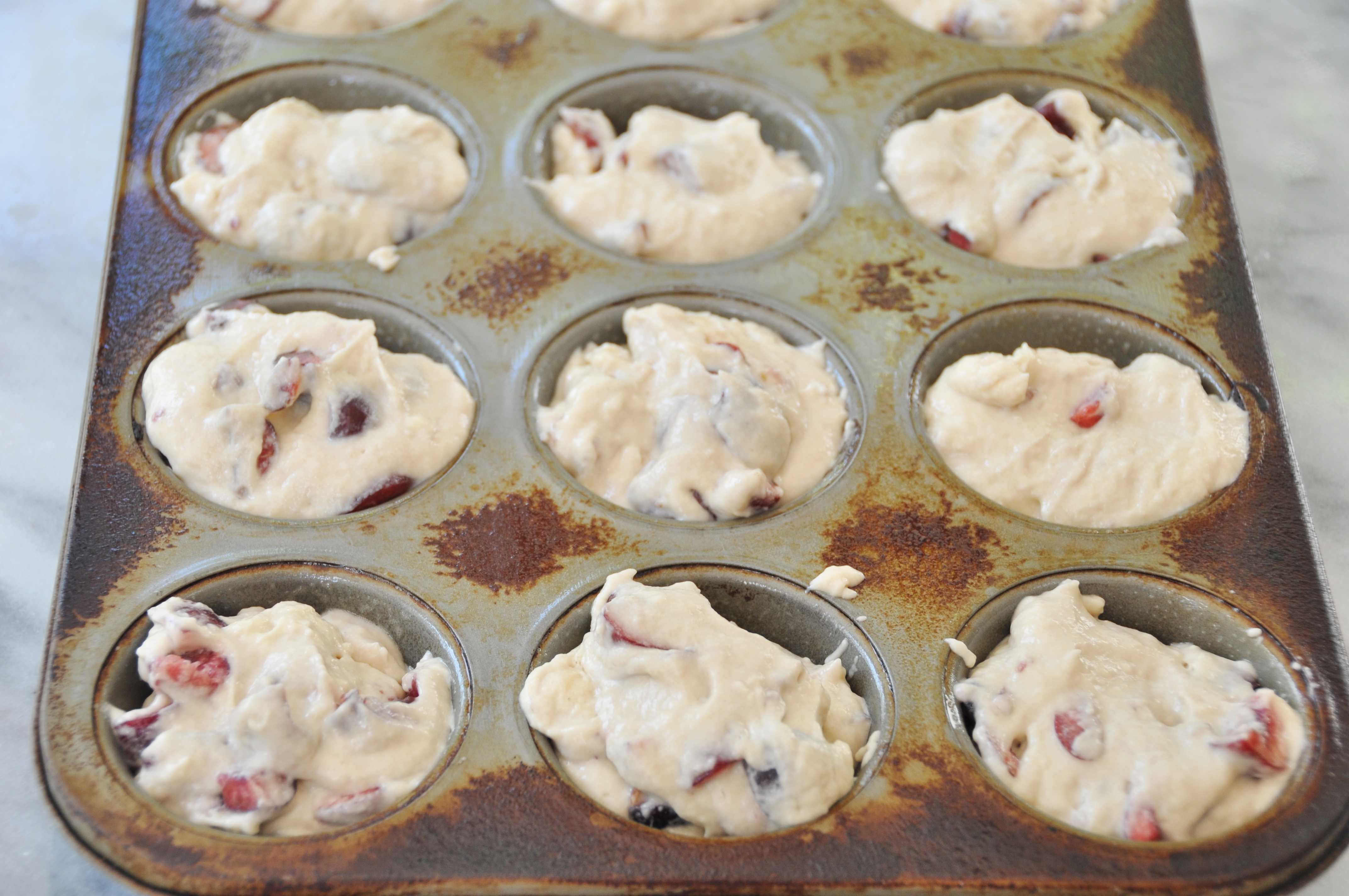 Vegan Cherry Vanilla Glazed Muffins Veganosity