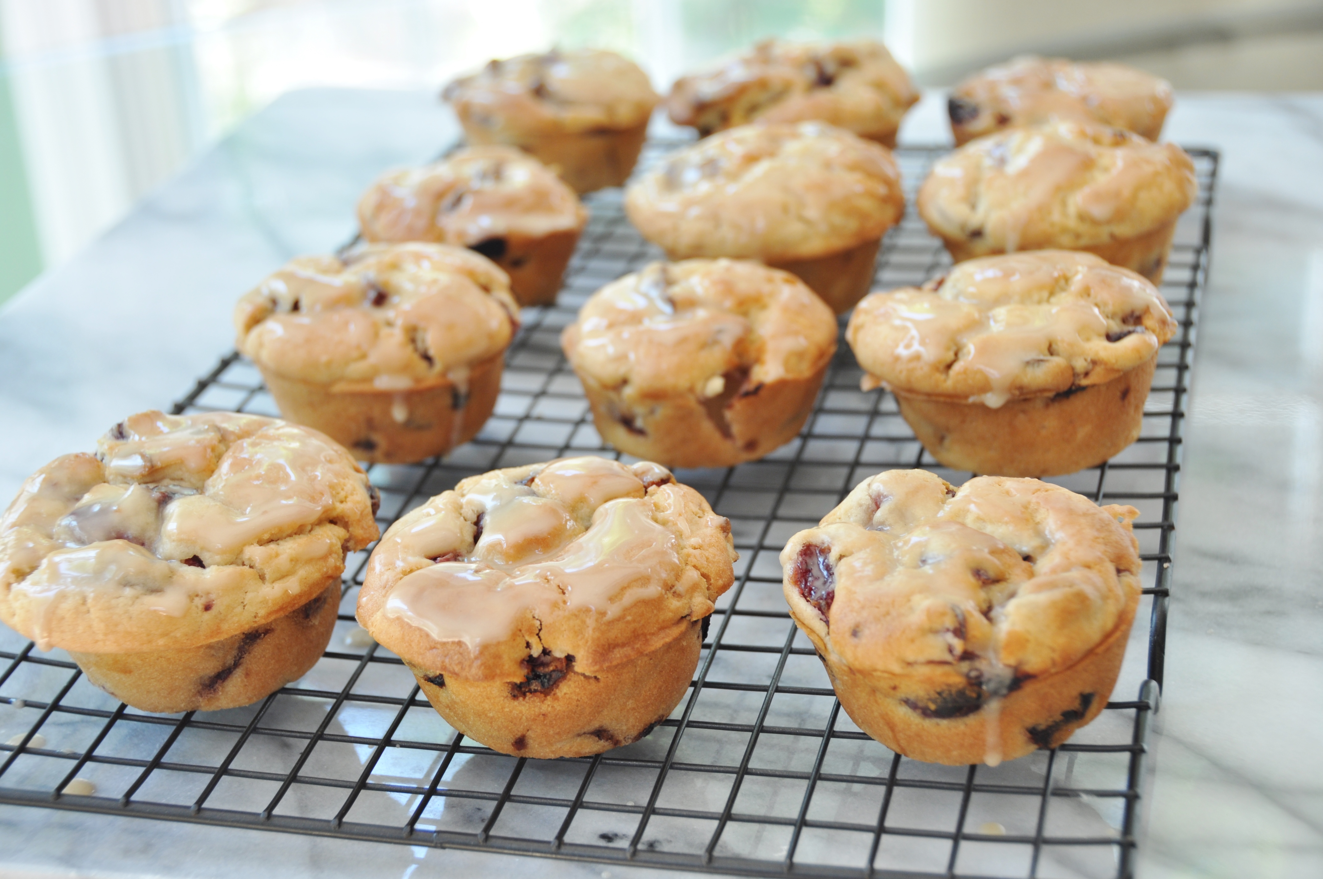 Vegan Cherry Vanilla Glazed Muffins Veganosity