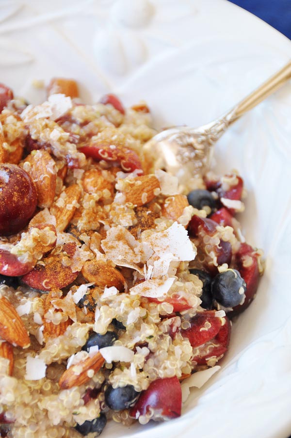 Cherry Berry Quinoa Breakfast Bowl Veganosity