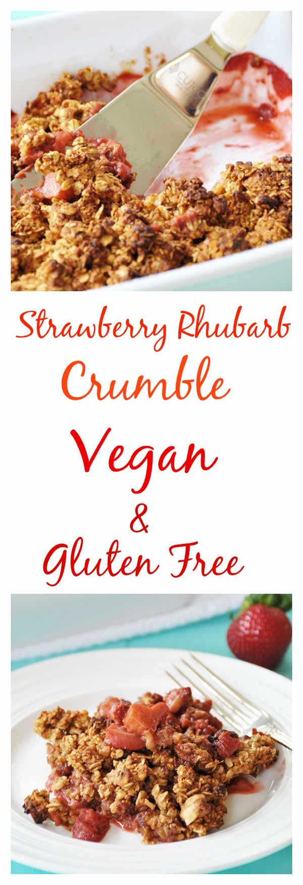 Vegan GlutenFree Strawberry Rhubarb Crumble Veganosity