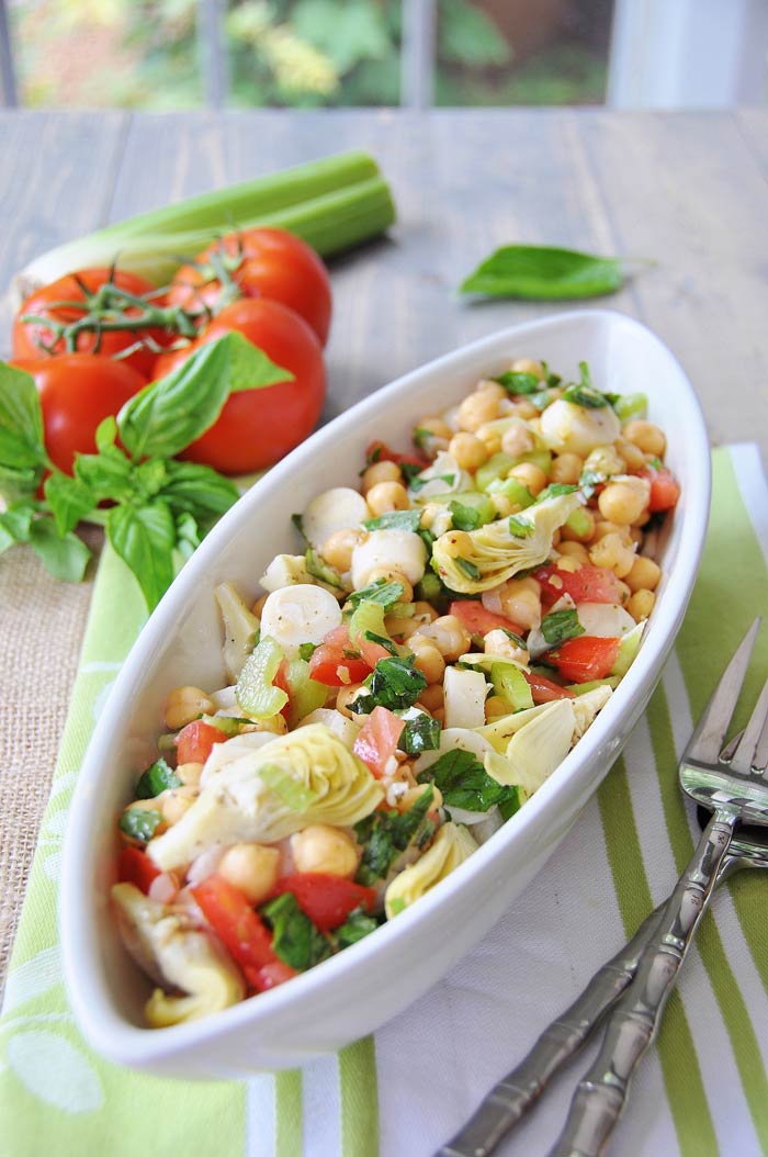 Chickpea Salad With Artichoke Hearts Hearts Of Palm Veganosity