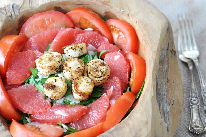 Vegan "Scallop" Salad with Lemon Horseradish Dressing for Two Veganosity