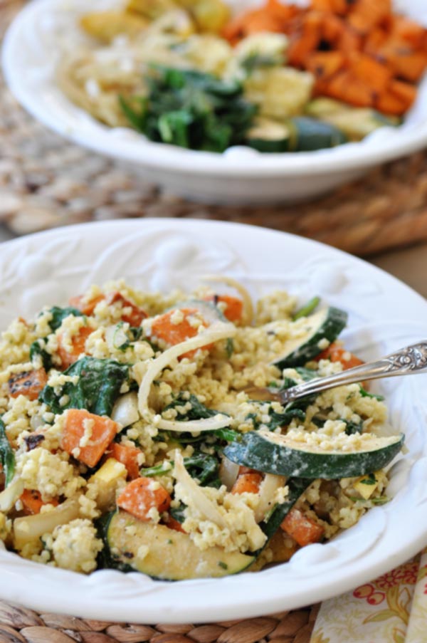 Summer Squash Buddha Bowl with Orange Ginger Dressing Veganosity