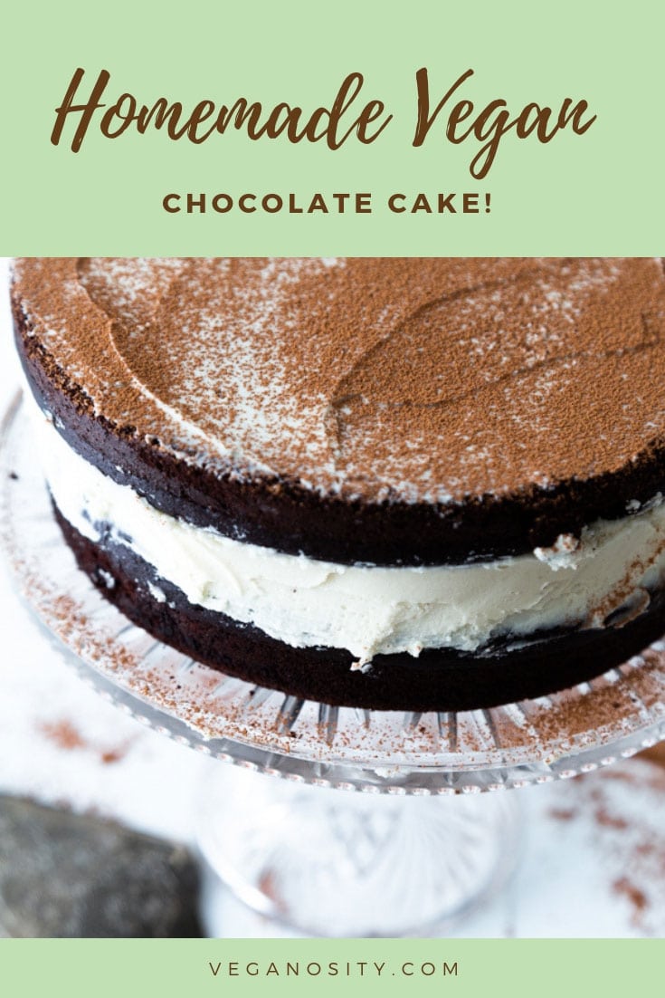 Homemade dairy-free & egg-free chocolate cake! Easy to make! #vegancake #chocolatecake