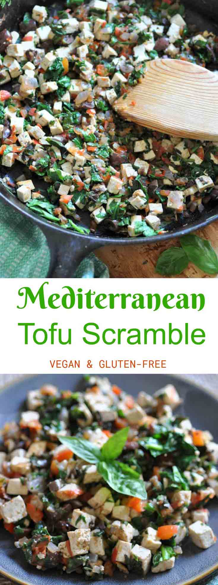 Vegan and Gluten-Free Mediterranean Tofu Scramble! A healthy and easy breakfast, lunch, or dinner!