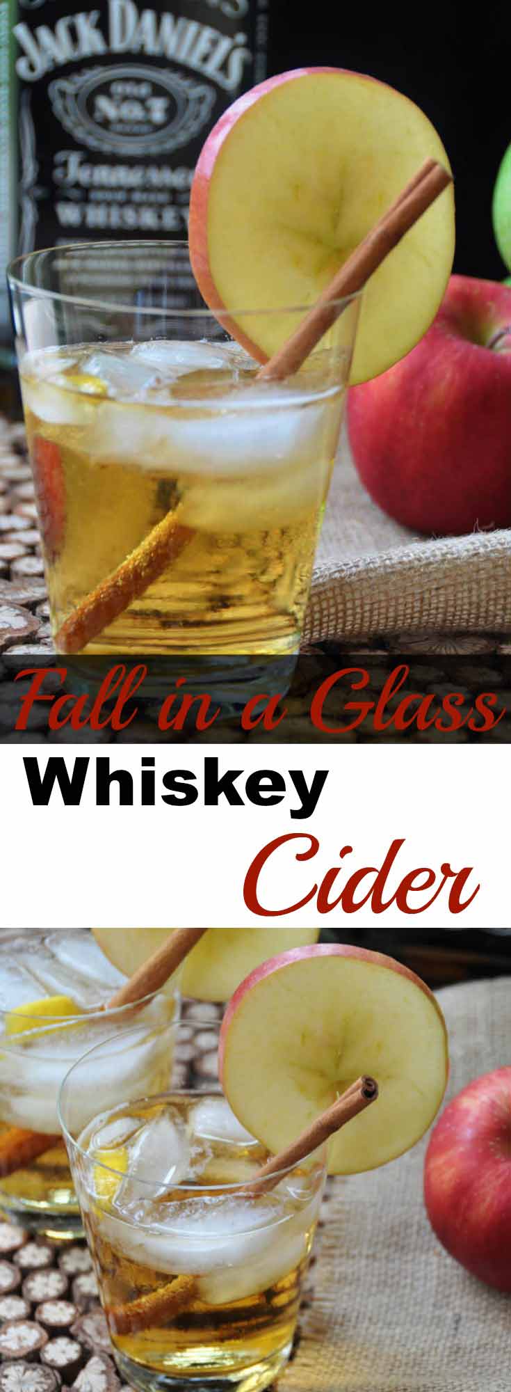 A refreshing blend of Jack Daniel's Whiskey and hard apple cider. The perfect fall cocktail recipe! www.veganosity.com