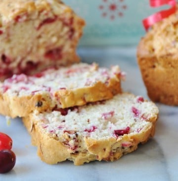 Vegan Cranberry Lemon Quick Bread