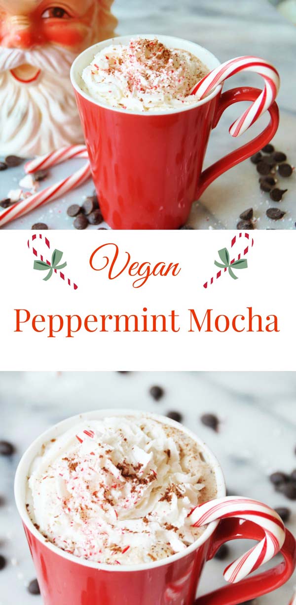 Vegan Peppermint Mocha! Make your own peppermint mocha at home. This recipe is easy and delicious. www.veganosity.com