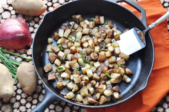 Skillet Fried Potatoes with Chives