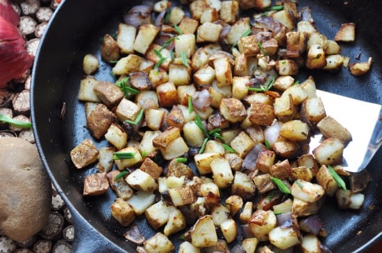 Skillet Fried Potatoes with Chives