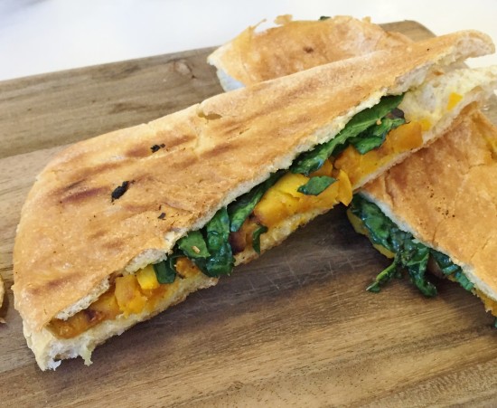 Butternut Squash and Spinach Panini