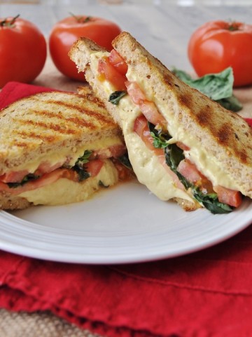 Vegan Tomato Basil Grilled Cheese Sandwich