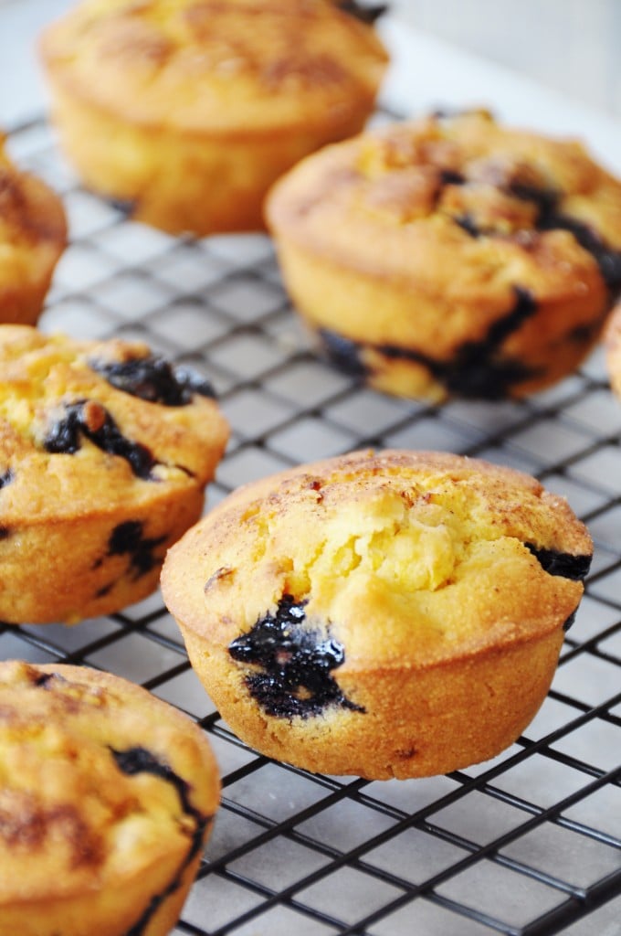 Crispy Vegan Corn and Blueberry Muffins