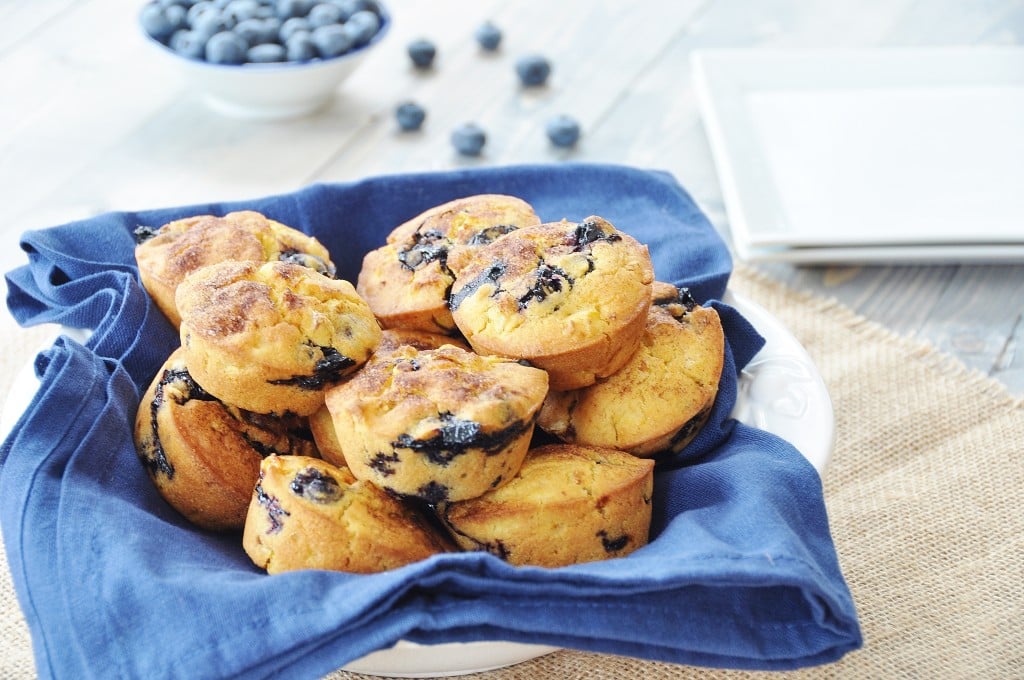 Crispy Vegan Corn and Blueberry Muffins