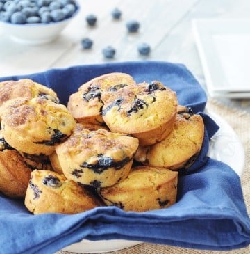 Crispy Vegan Corn and Blueberry Muffins