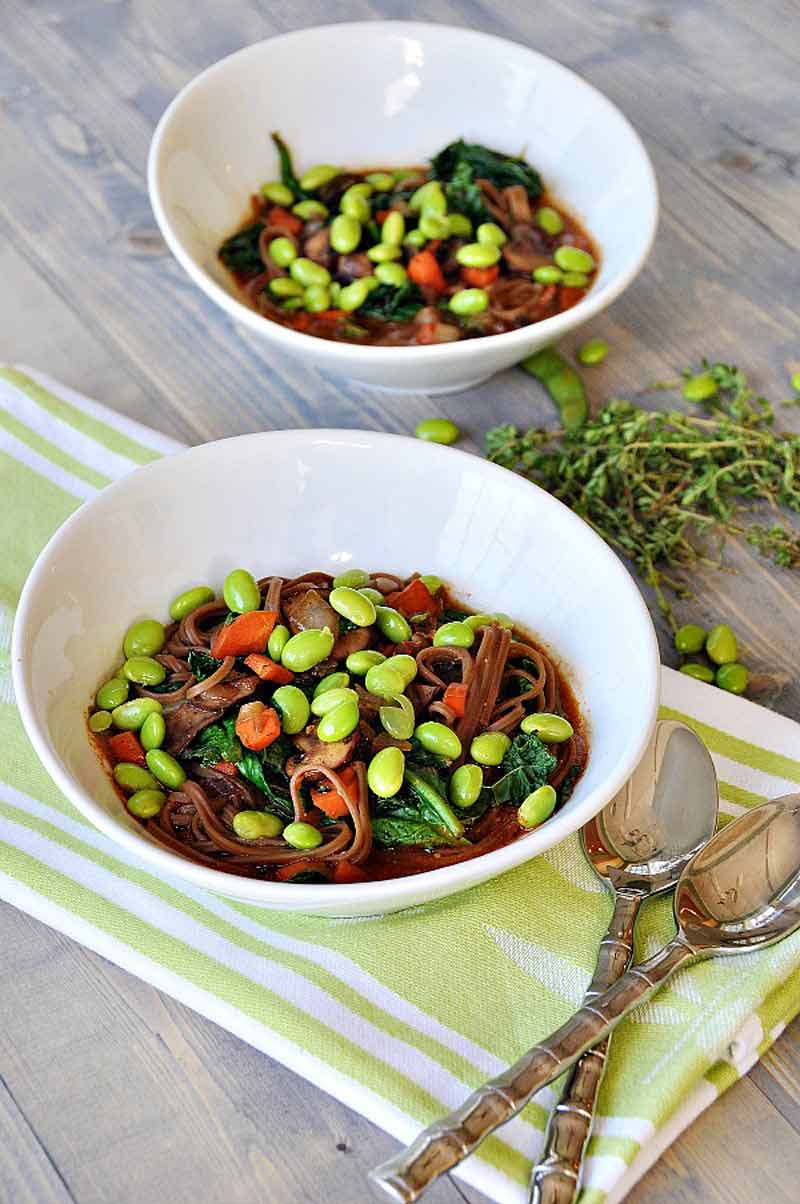 Panera Copycat Soba Noodle Bowl with Edamame. This recipe is easy to make, healthy, and oh so delicious. My husband ate two bowls and wanted more! www.veganosity.com