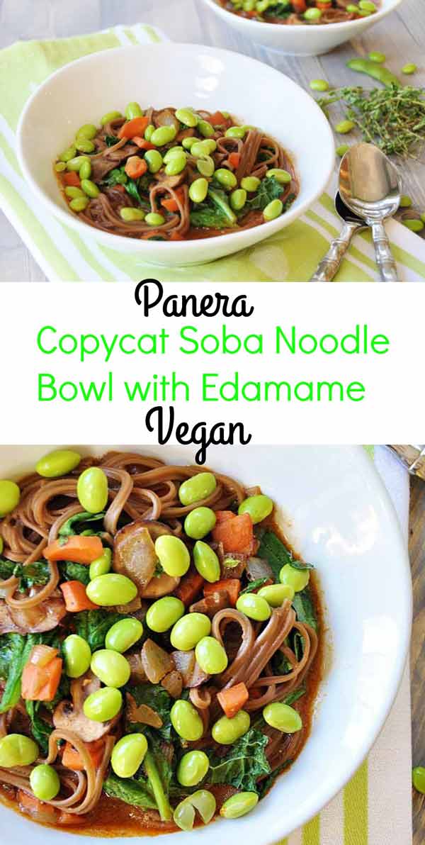 Panera Copycat Soba Noodle Bowl with Edamame. This recipe is easy to make, healthy, and oh so delicious. My husband ate two bowls and wanted more! www.veganosity.com