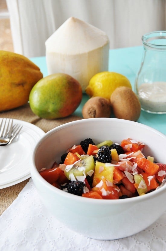 Healthy Vegan Ambrosia Fruit Salad 