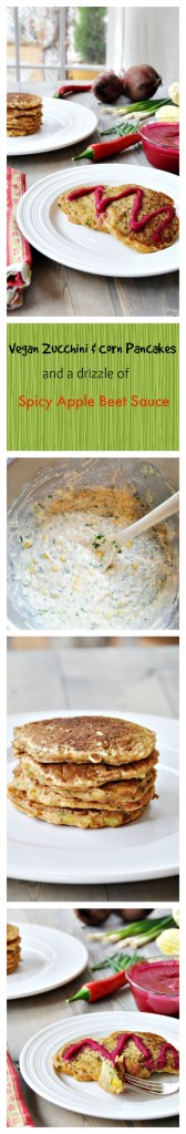 Vegan Zucchini & Corn Pancake Collage