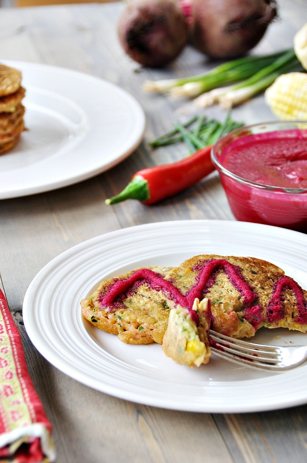 Vegan Savory Zucchini and Corn Pancakes