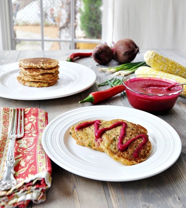 Vegan Savory Zucchini and Corn Pancakes