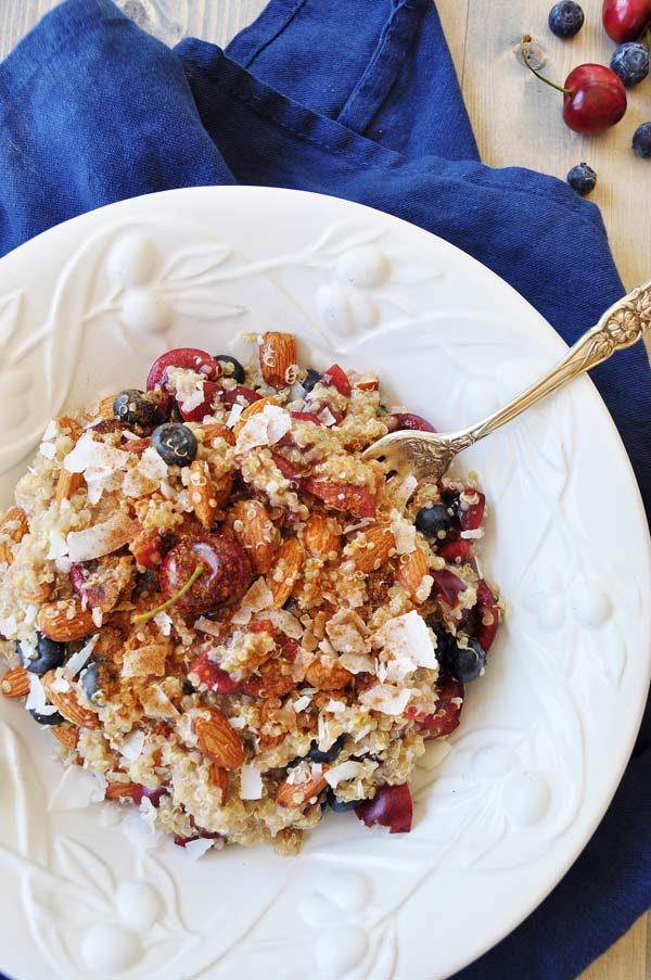Quinoa Cherry Berry Breakfast Bowl