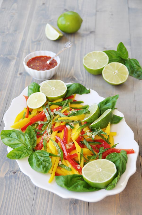 Thai Mango Salad with Ginger Lime Dressing