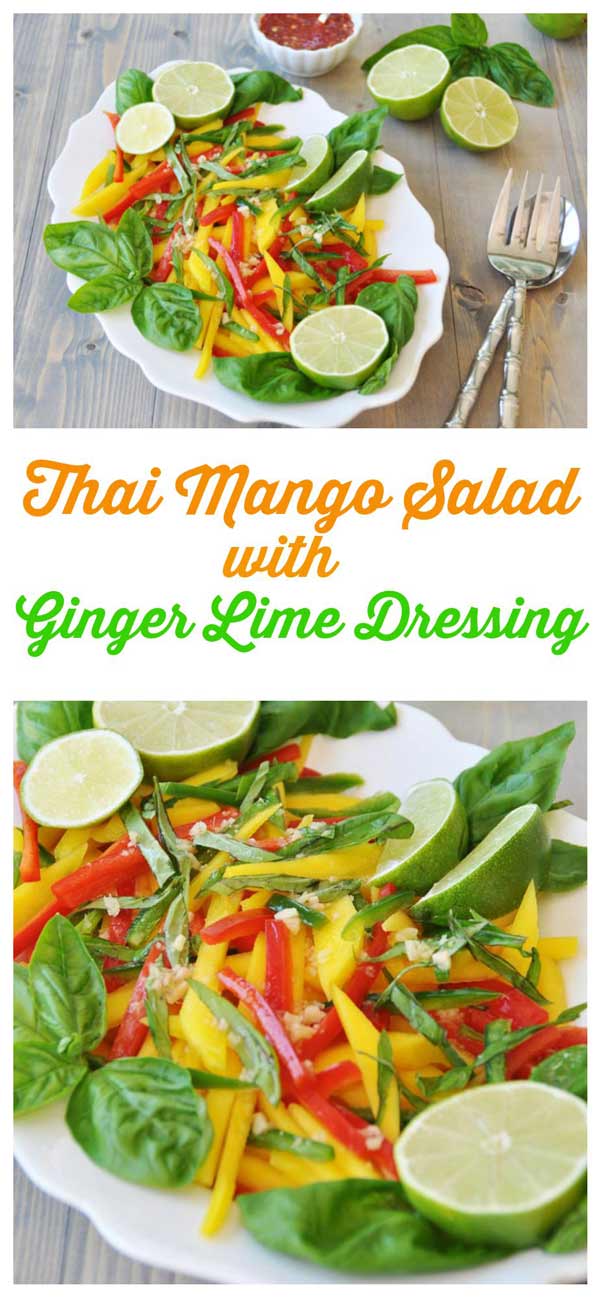 Thai Mango Salad with Ginger Lime Dressing