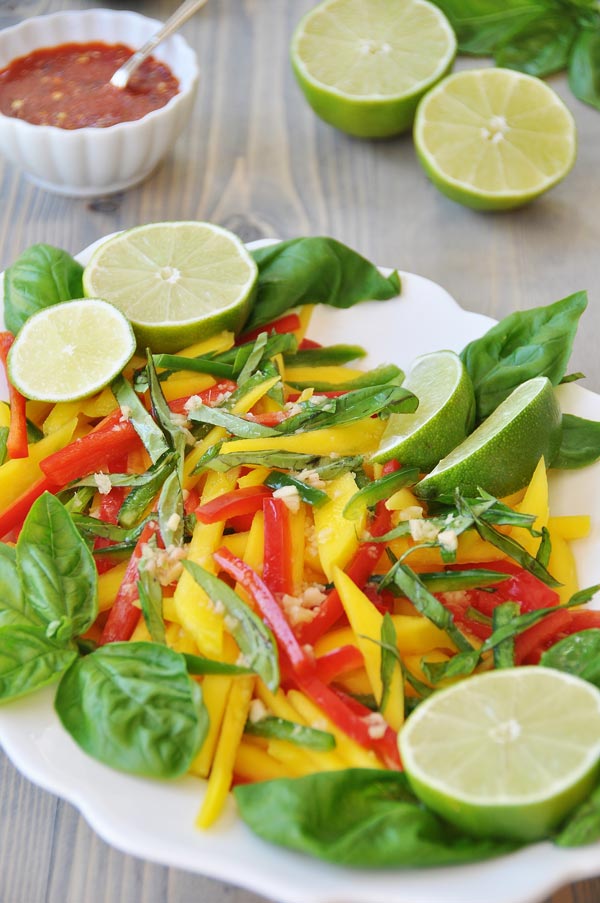 Thai Mango Salad with Ginger Lime Dressing