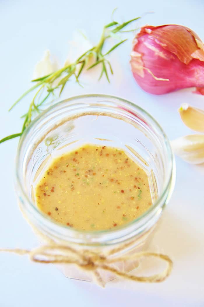 Roasted Shallot and Garlic Dressing with Fresh Rosemary