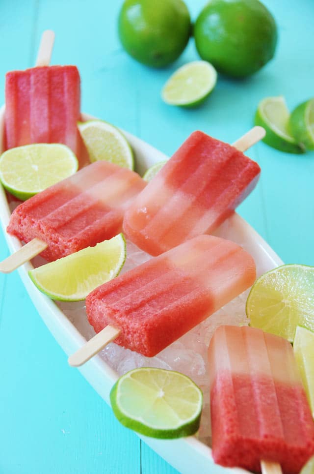 Watermelon Lime Popsicles - No Sugar Added