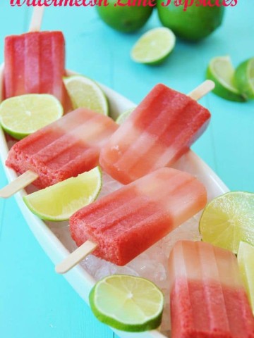 Watermelon Lime Popsicles - No Sug