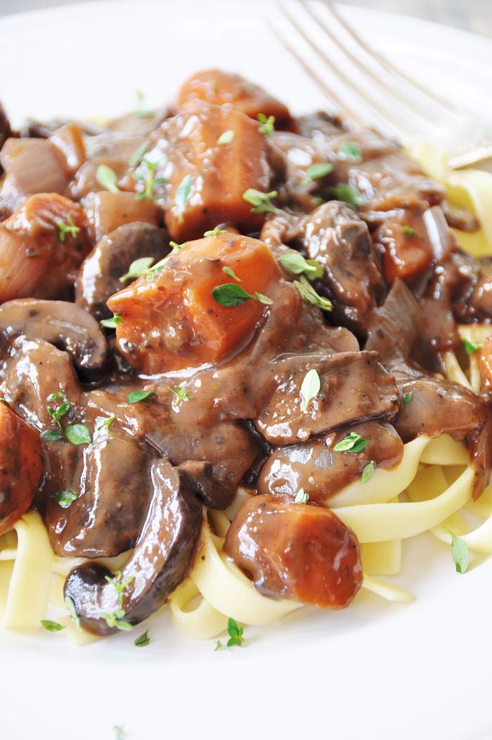 Vegan Mushroom Bourguignonne