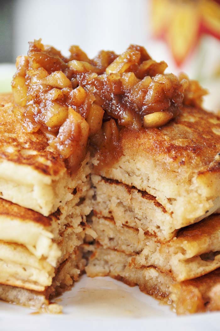 Old-Fashioned-Pancakes-with-Cinnamon-Apples---Vegan