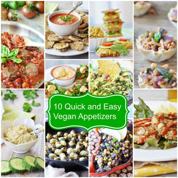 10 Quick and Easy Vegan Appetizers. All of these recipes are healthy and are perfect for your next party. www.veganosity.com