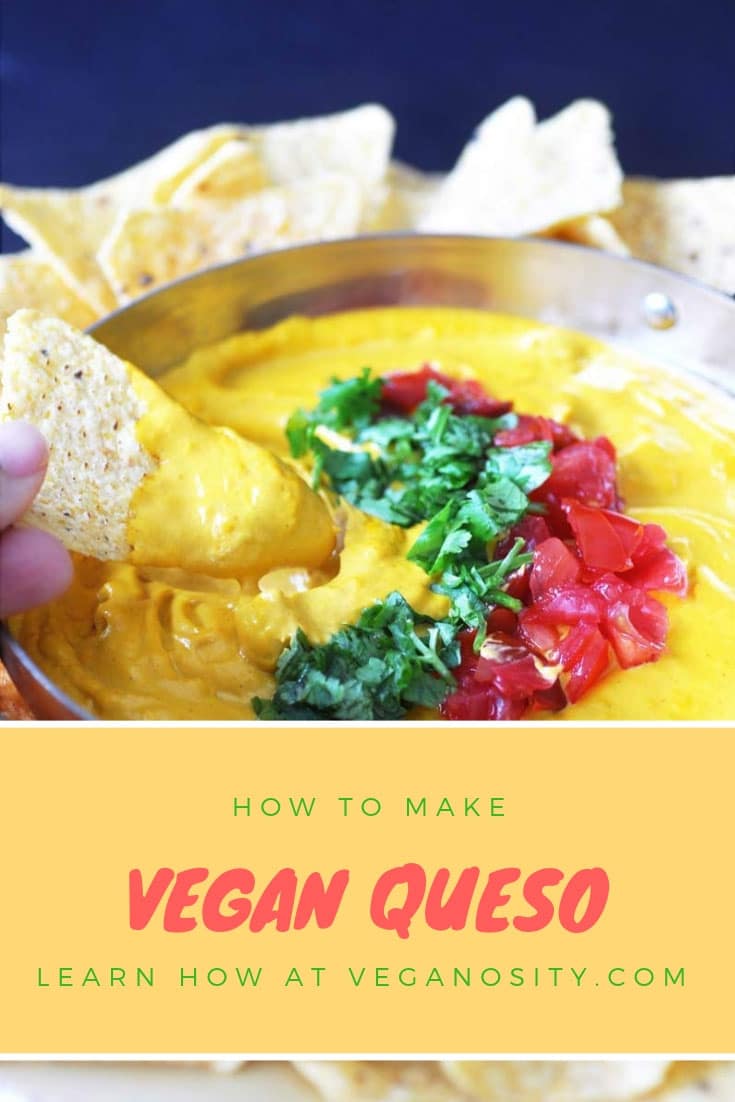 Rich, creamy, spicy, and drool worthy vegan Queso Fundido! #dairyfree #queso #veganqueso