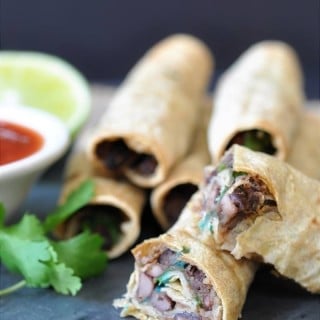 Homemade Black Bean & Spinach Taquitos