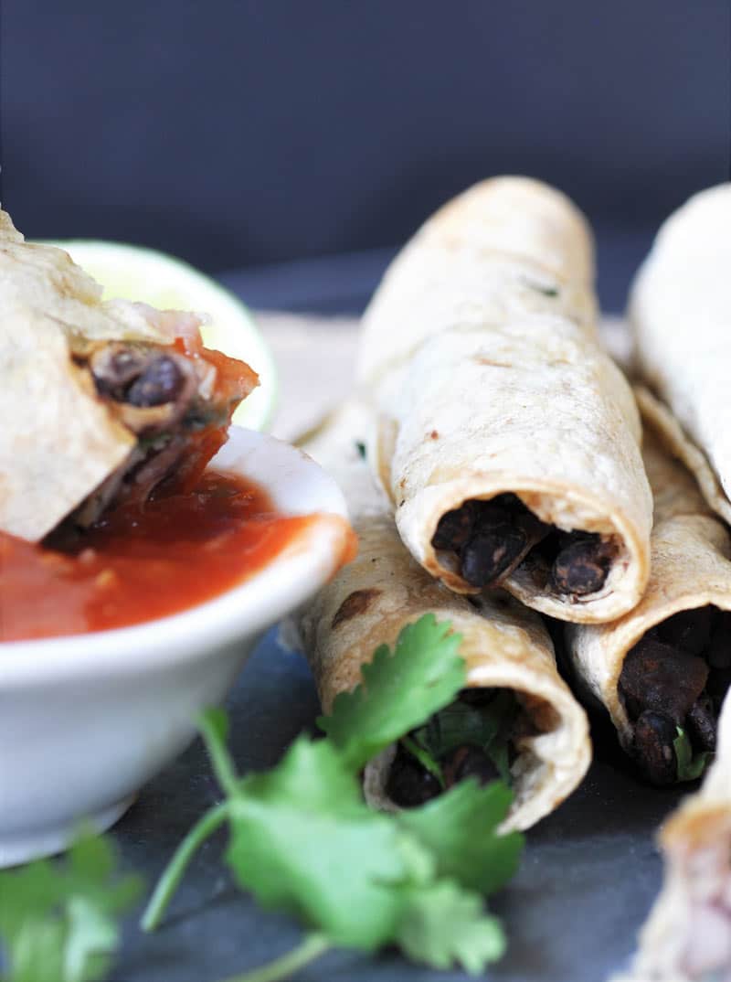 Homemade-Black-Bean-&-Spinach-Taquitos-