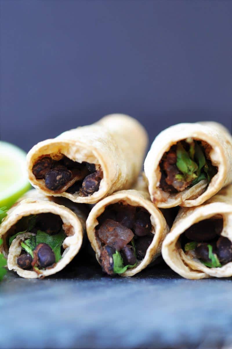 Homemade-Black-Bean-&-Spinach-Taquitos