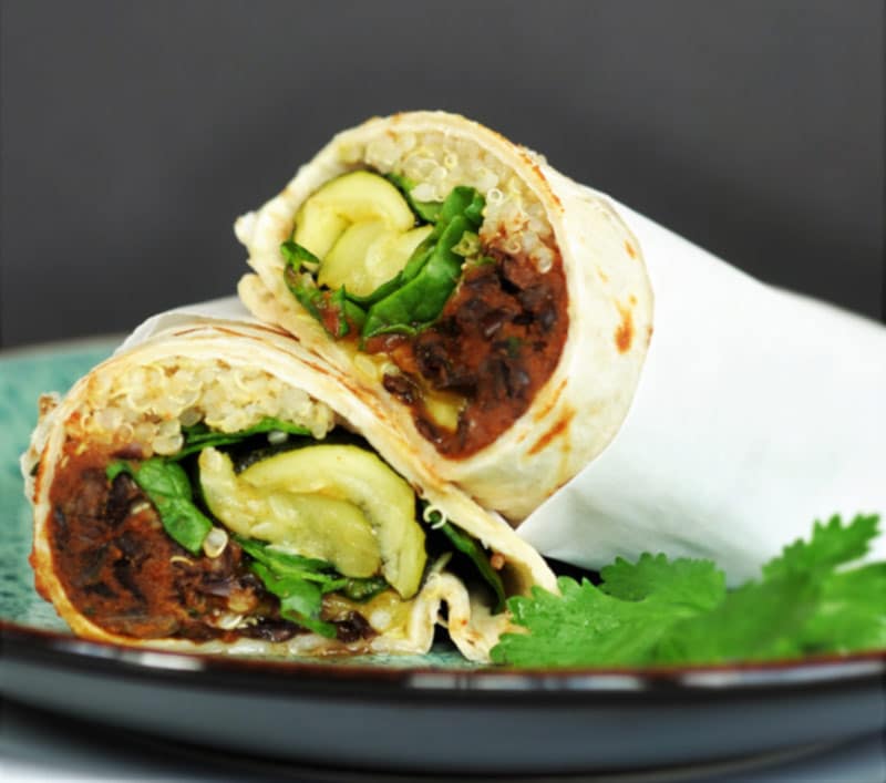 Roasted Veggie, Black Bean, & Quinoa Burritos Veganosity
