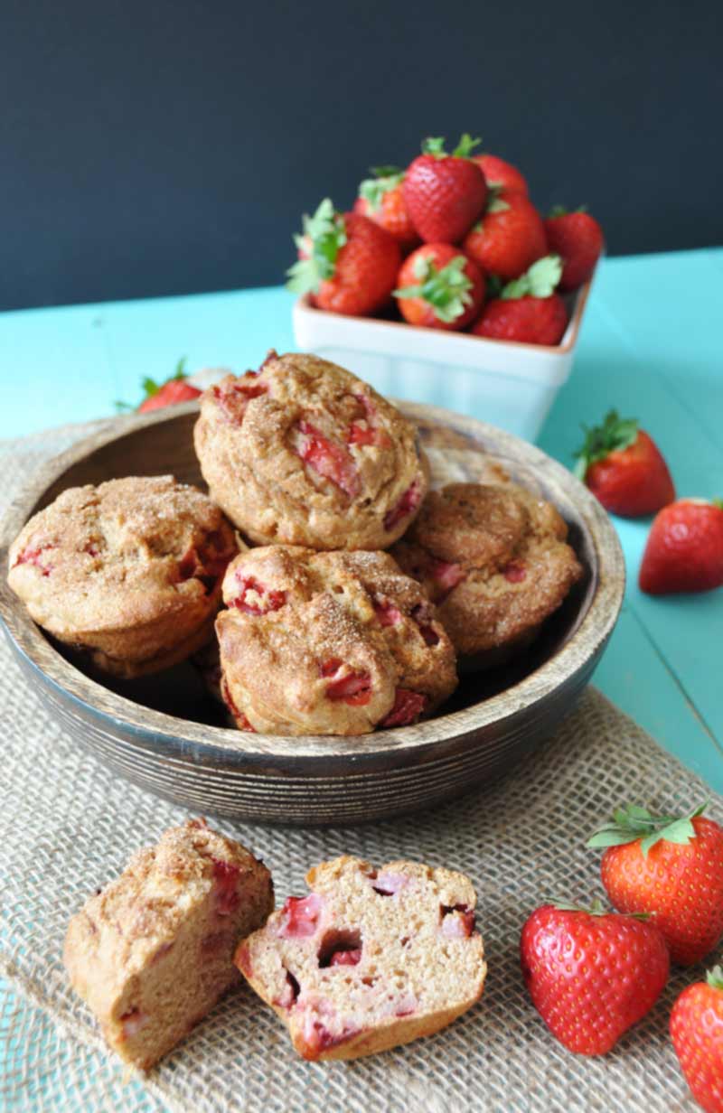 Vegan Whole Wheat Strawberry Muffins Veganosity