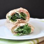 Vegan Hummus, Ricotta, Kale, and Spinach Wrap