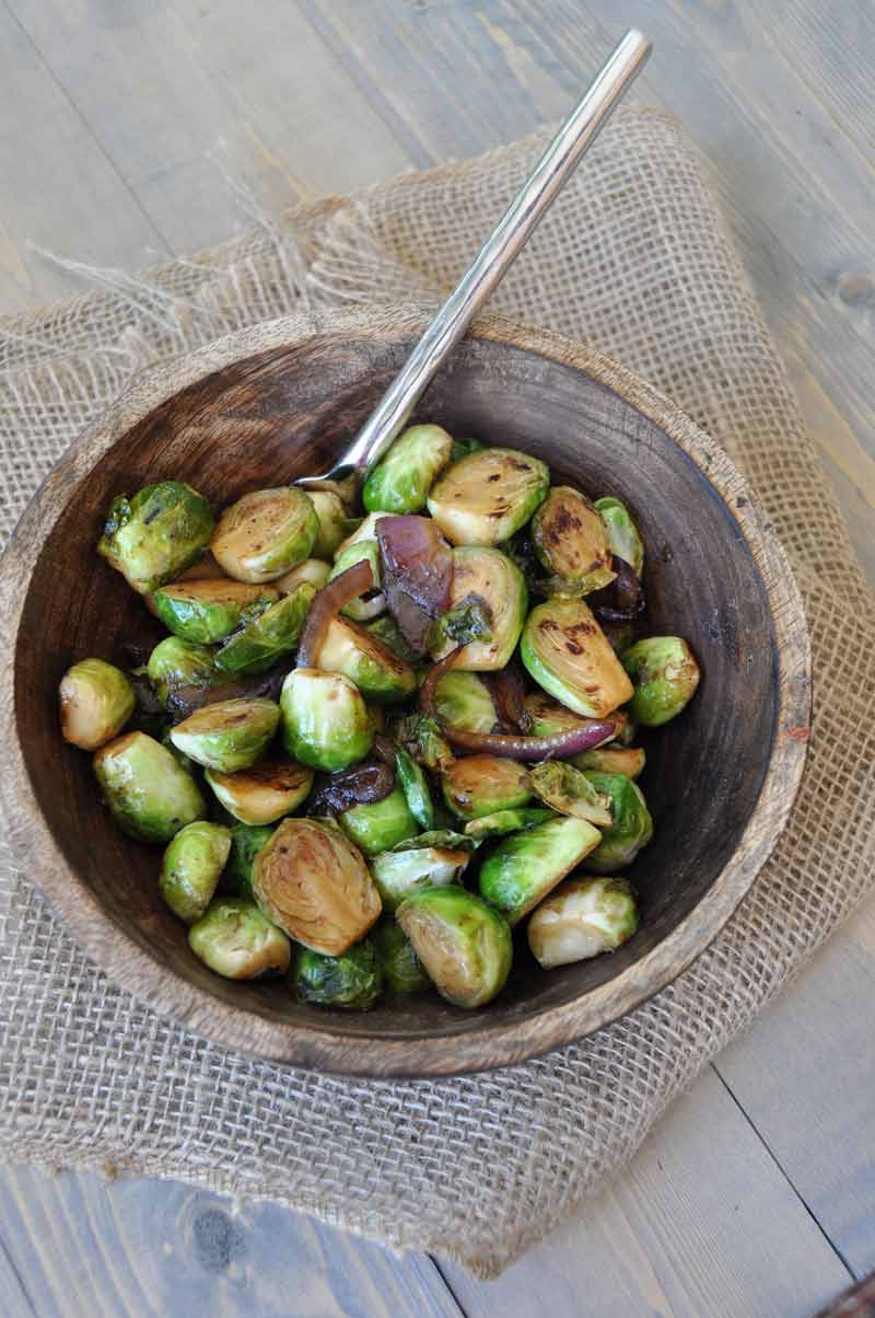 Bacon Flavored Roasted Brussels Sprouts StirFry Veganosity