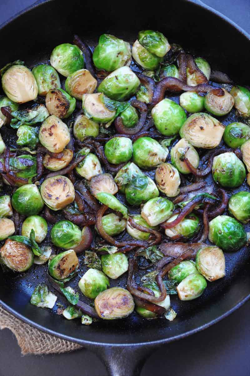 Smoky bacon flavored roasted Brussels sprouts and tofu! The perfect breakfast, lunch, or dinner! www.veganosity.com