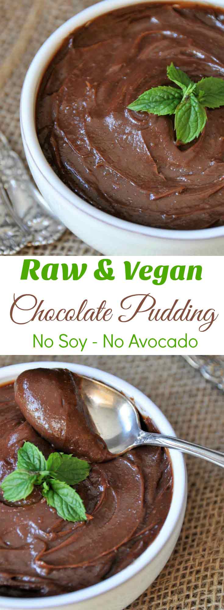 Silky smooth chocolate pudding made with only 4 ingredients! A healthier way to dessert! www.veganosity.com
