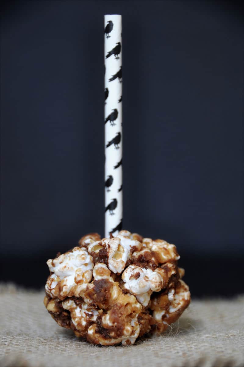 Air popped popcorn blended with peanut butter, chocolate, cashews, and coconut! The perfect snack! www.veganosity.com