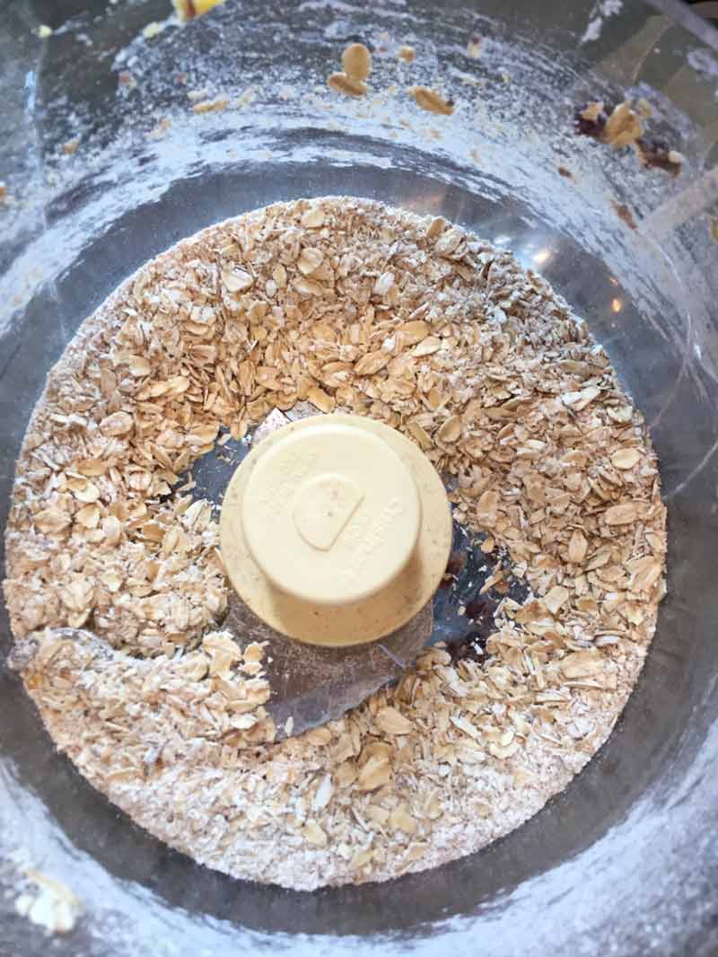 ground rolled oats in a food processor