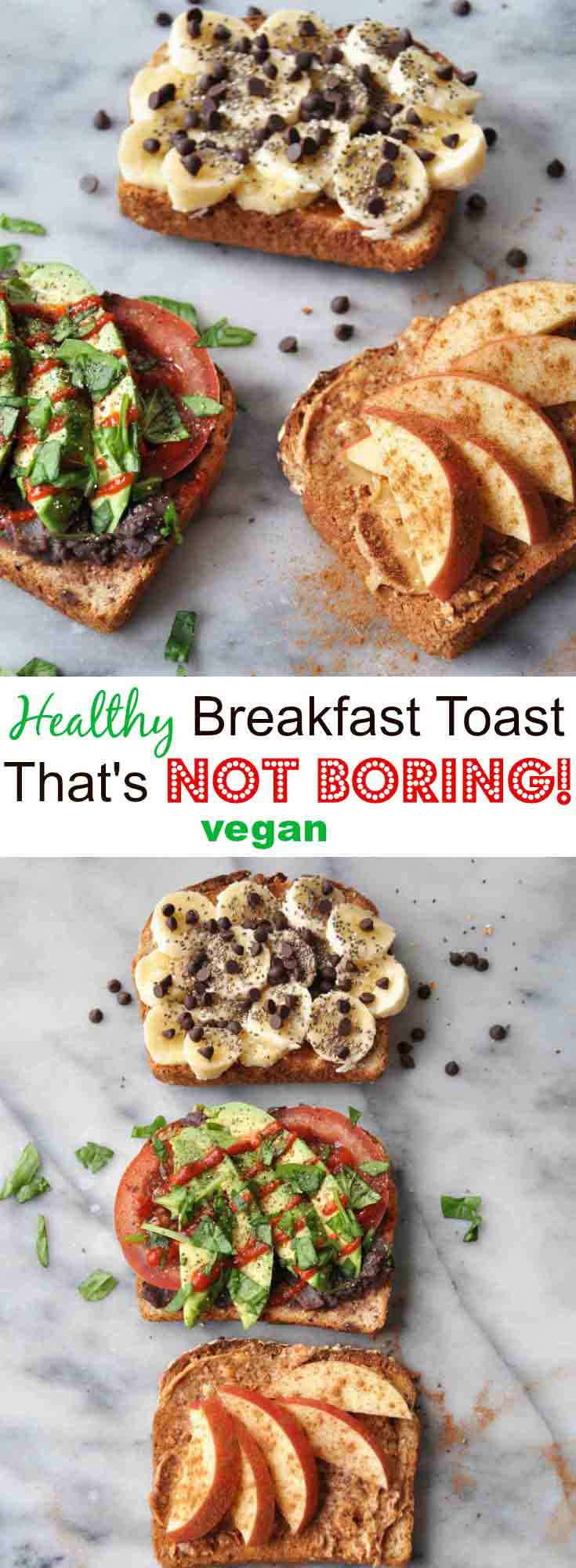 Simple, easy, healthy, and vegan toast that's delicious! Make it for breakfast, lunch, dinner, or a snack! www.veganosity.com