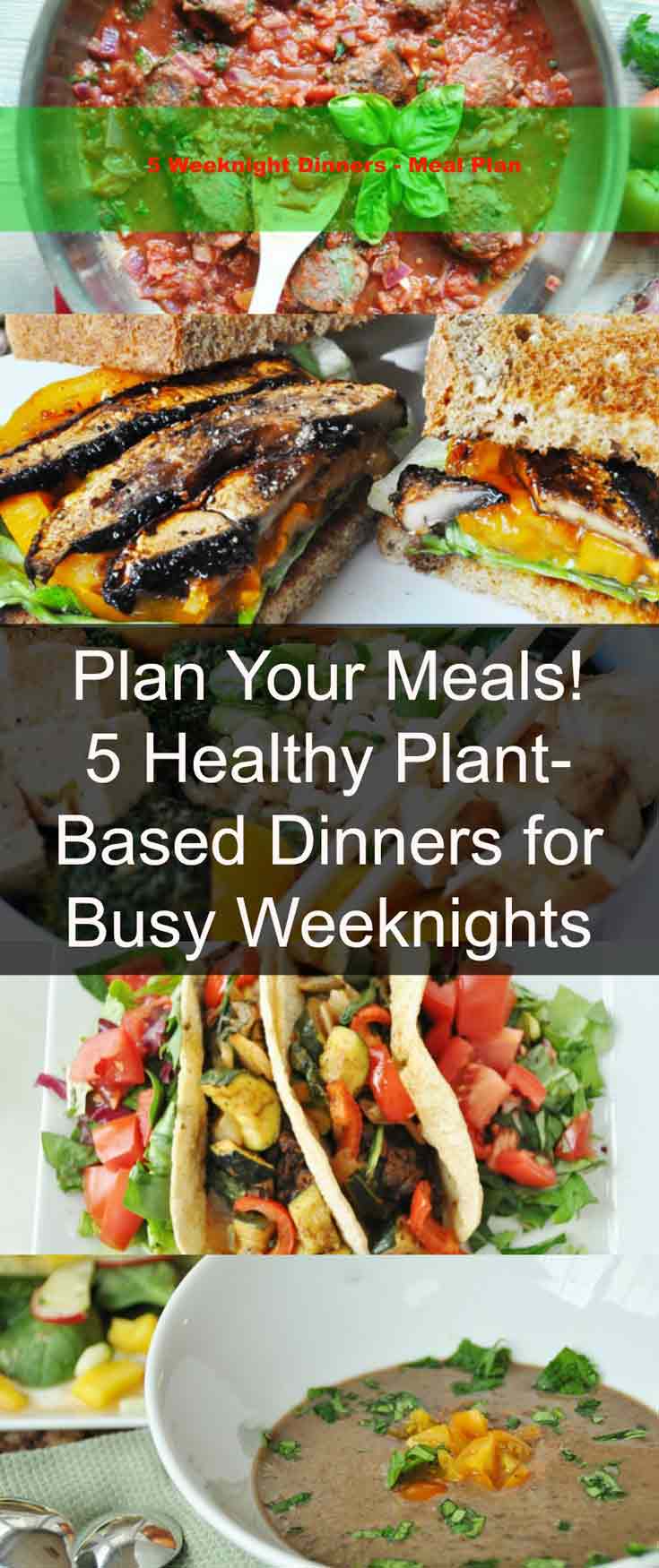 Vegan meal plan. 5 nights of healthy vegan dinners. www.veganosity.com
