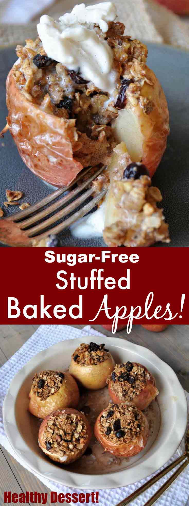 Sugar-Free Stuffed Baked Apples - Veganosity